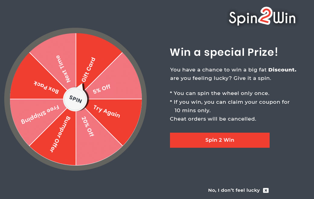 Increase your email list with our Spin2Win Interactive Optin Plugin